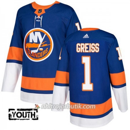 Barn Ishockey New York Islanders Tröja Thomas Greiss 1 Adidas 2017-2018 Blå Authentic
